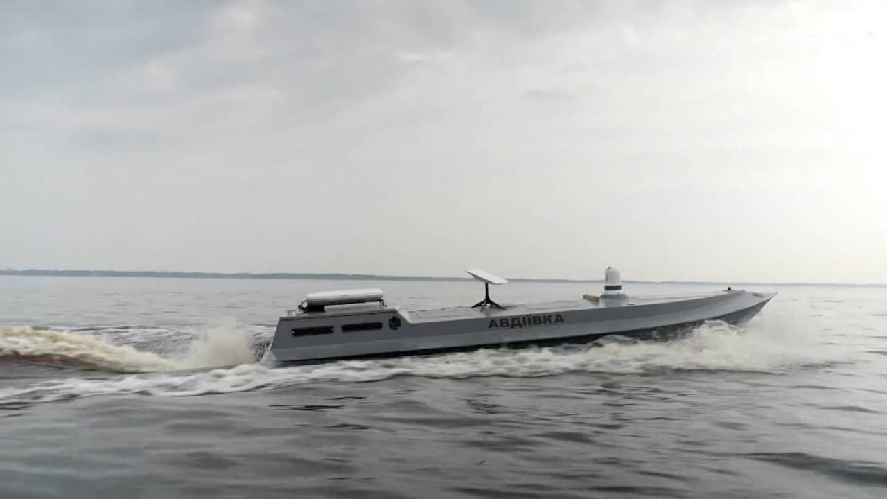 Beeld uit video: Met deze nieuwe zeedrones wil Oekraïne Russische schepen aanvallen
