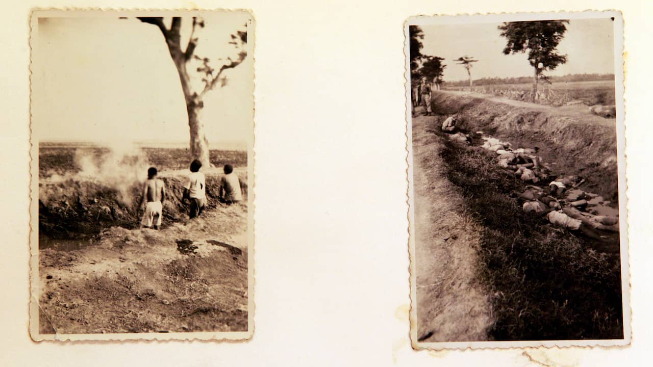 Foto's van een executie in voormalig Nederlands-Indië, uit een privéalbum van een soldaat uit Enschede die in 1947 werd uitgezonden.