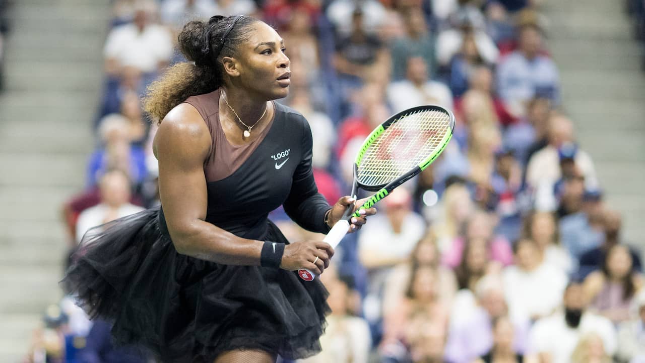 Serena Williams in de finale van de US Open in 2018 tegen Naomi Osaka.