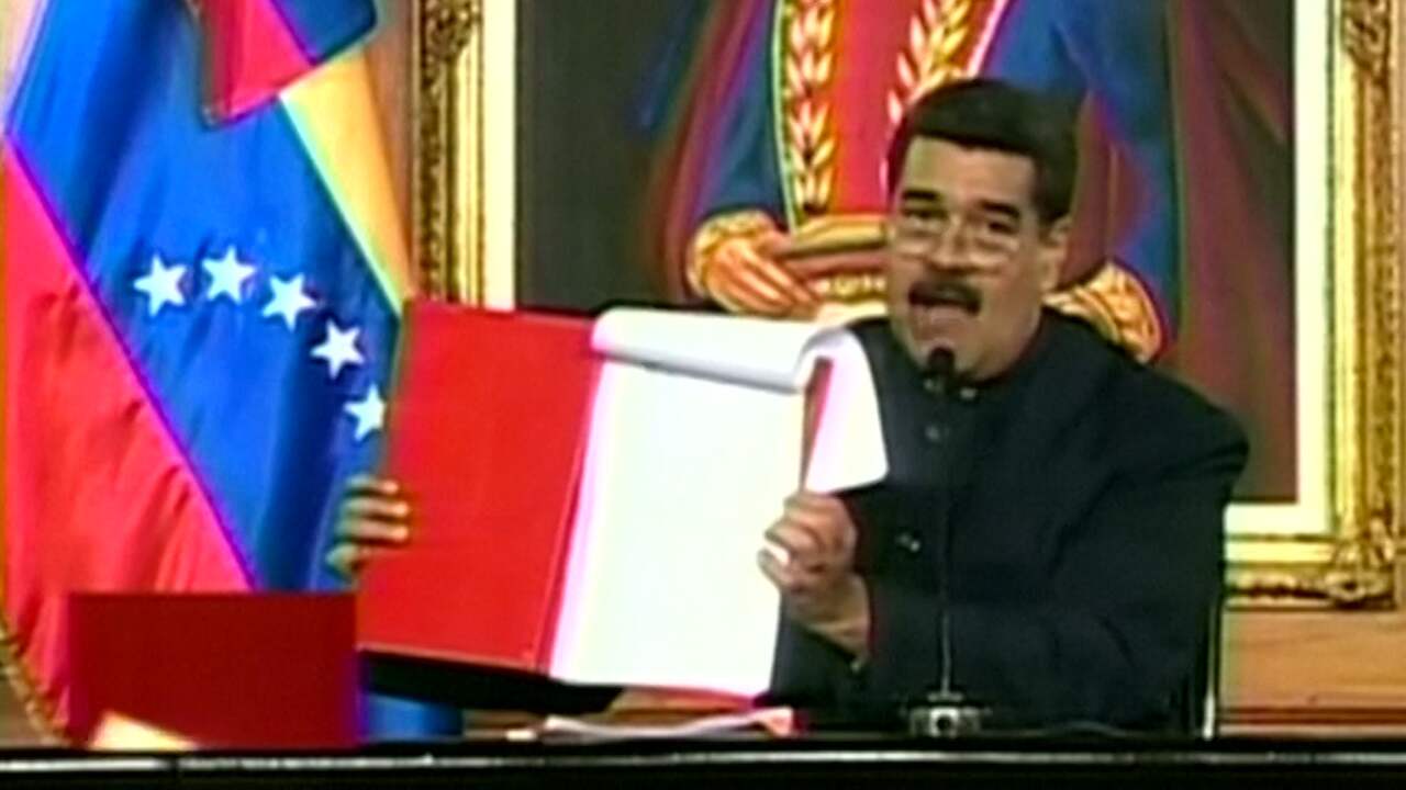 Beeld uit video: Venezolaanse president Maduro wil nieuwe nationale vergadering