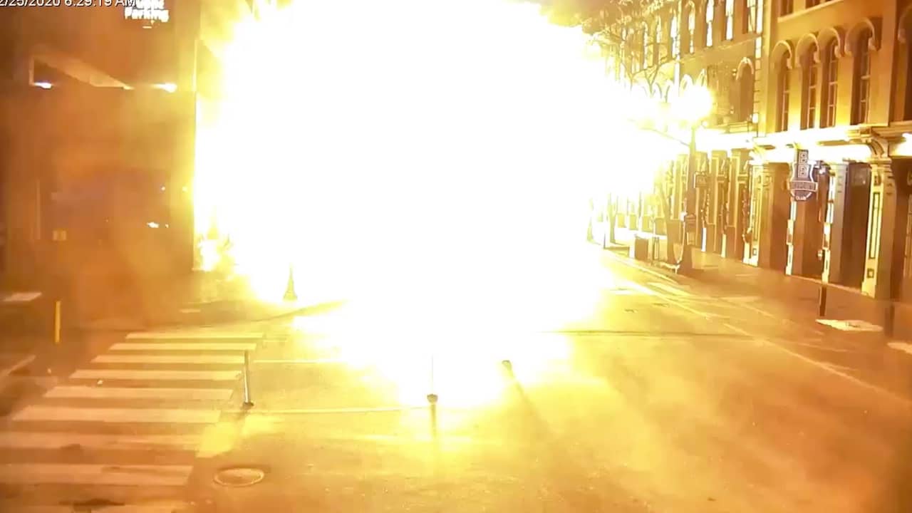 Beeld uit video: Politie Nashville geeft nieuwe beelden camperexplosie vrij