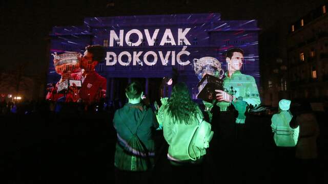 Het record van Novak Djokovic werd maandagavond groots gevierd in Belgrado.