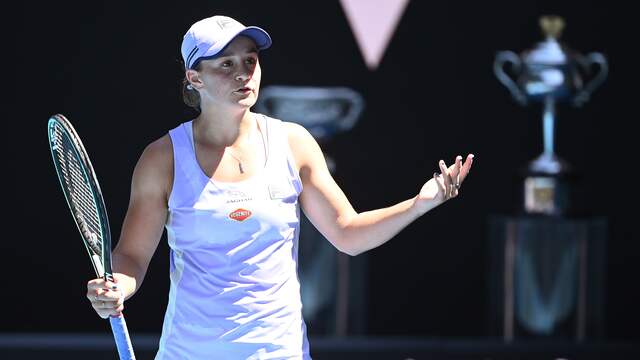 Ashleigh Barty werd uitgeschakeld in de kwartfinales van de Australian Open.