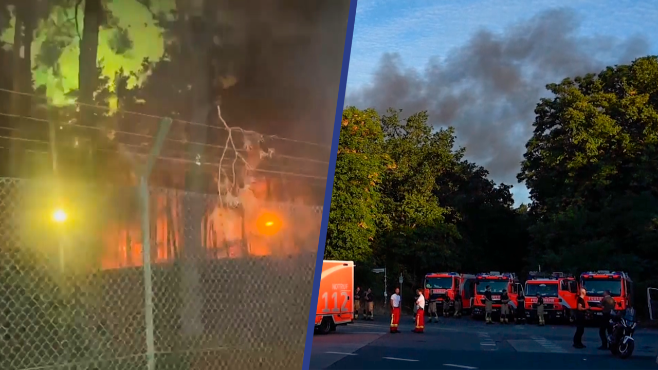 Beeld uit video: Munitiedepot van Duitse politie ontploft in Berlijn