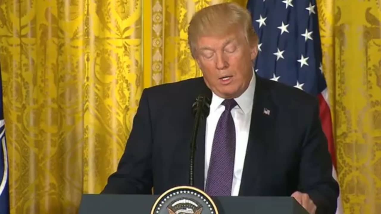 Beeld uit video: Trump: 'We moeten als NAVO samenwerken om oorlog in Syrië te stoppen'
