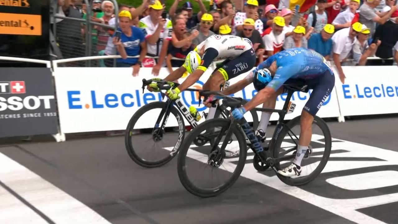 Beeld uit video: Van der Hoorn komt net tekort voor ritzege in vijfde Tour-etappe