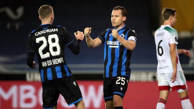 Ruud Vormer viert zijn treffer voor Club Brugge.