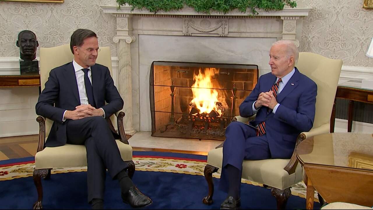 Beeld uit video: Rutte bezoekt president Biden in het Witte Huis
