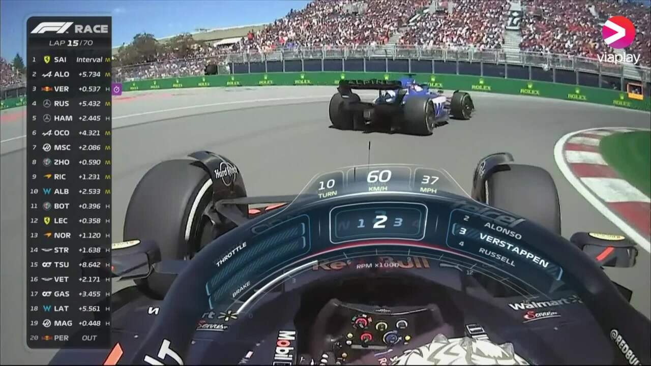 Verstappen haalt Alonso eenvoudig in en klimt naar P2