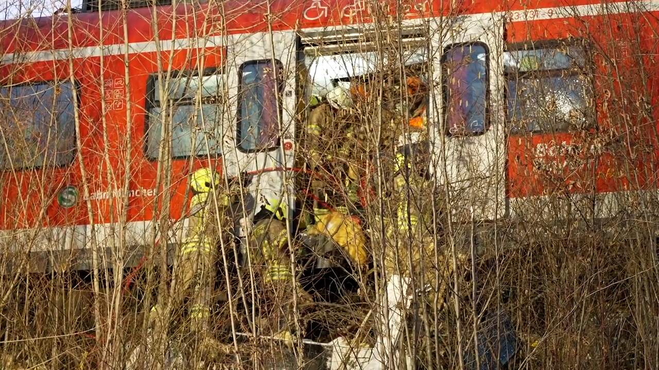 Beeld uit video: Veel hulpdiensten op de been na dodelijk treinongeluk bij München