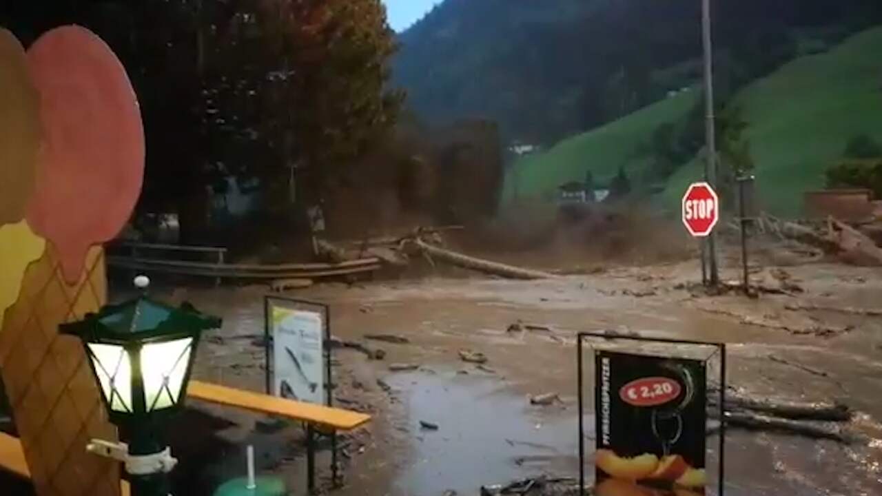 Beeld uit video: Hevige regenval veroorzaakt overstromingen in Oostenrijk