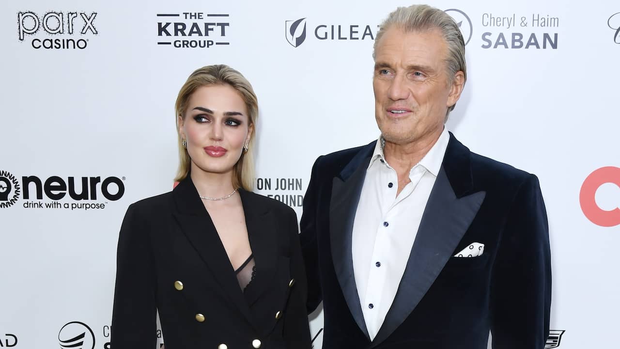 Dolph Lundgren ties the knot with girlfriend and personal trainer Emma Krokdal in intimate ceremony on Greek island of Mykonos