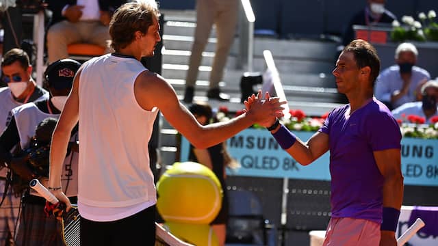 Felicitaties van Rafael Nadal voor Alexander Zverev.