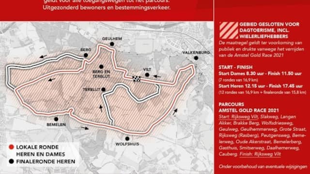Het lokale circuit waarop dit jaar de Amstel Gold Race wordt verreden.