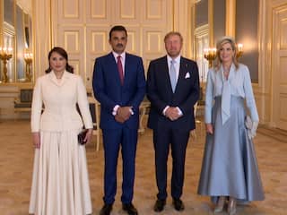Koningspaar ontvangt sjeik van Qatar op paleis Noordeinde