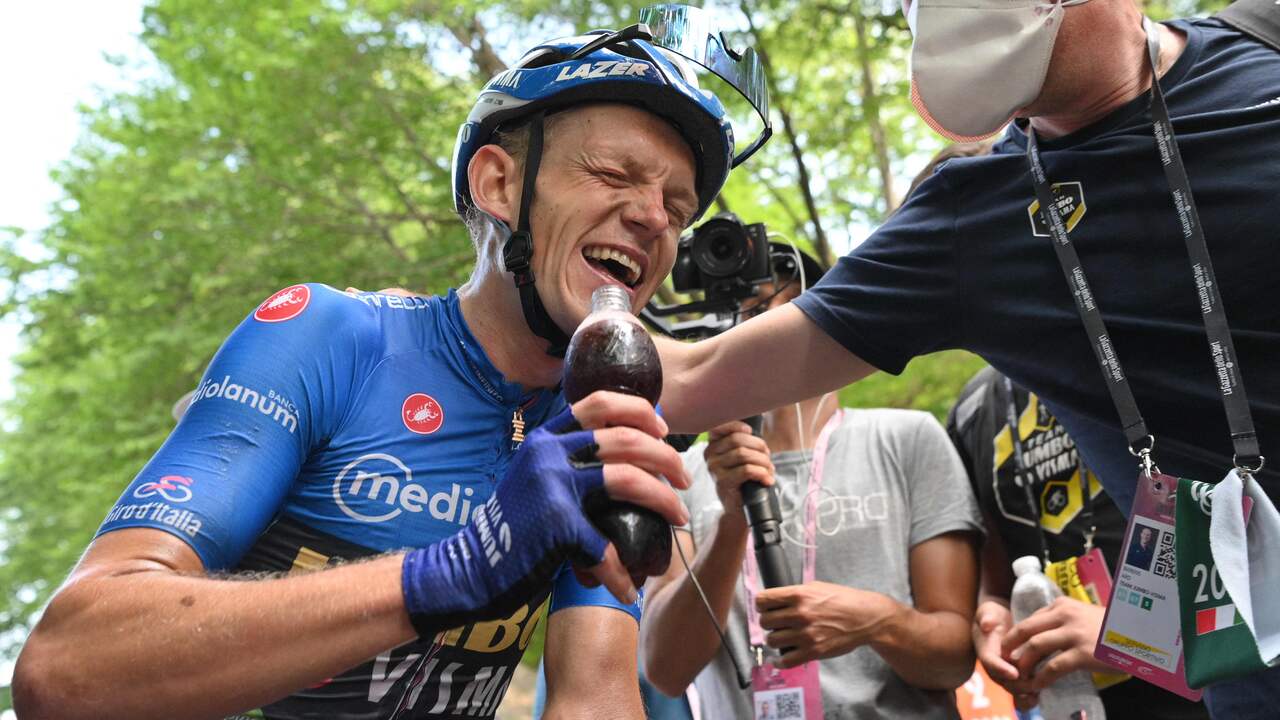 Koen Bouwman after his stage win in the nineteenth stage.