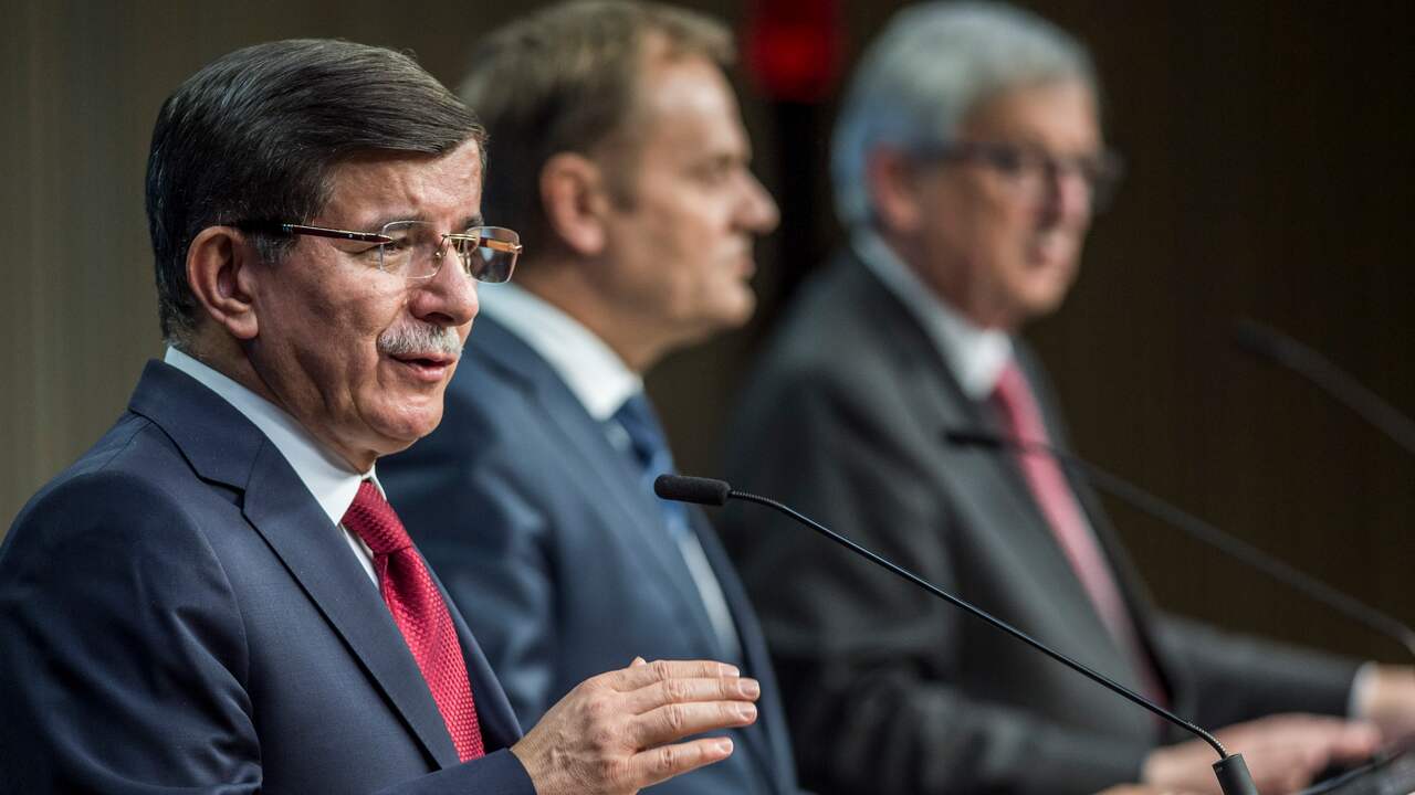 In ruil voor "in eerste instantie" drie miljard euro aan Europees geld, moet Turkije de opvang van Syrische vluchtelingen in kampen in Turkije verbeteren.