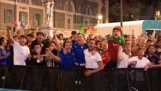 Italiaanse fans in Rome door het dolle na winst op Spanje
