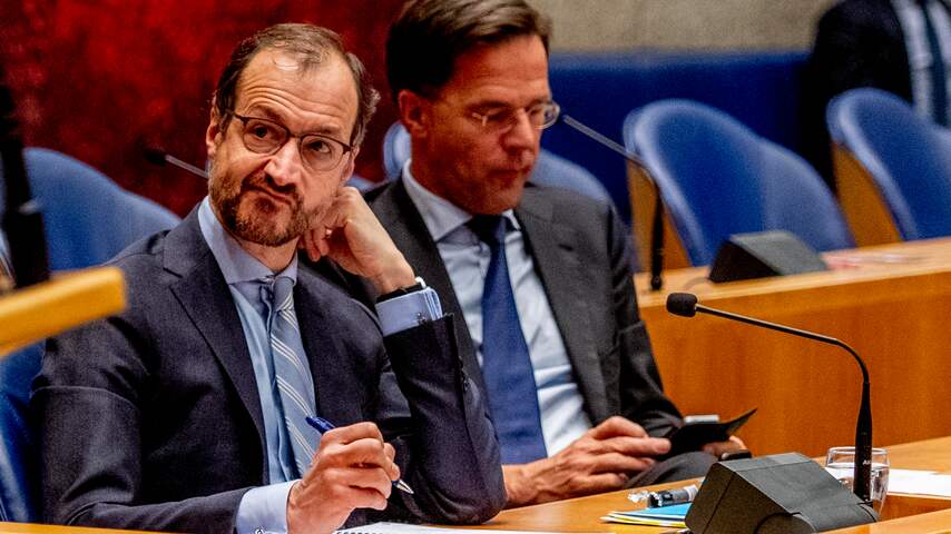 Eric Wiebes en Mark Rutte bij het klimaatdebat