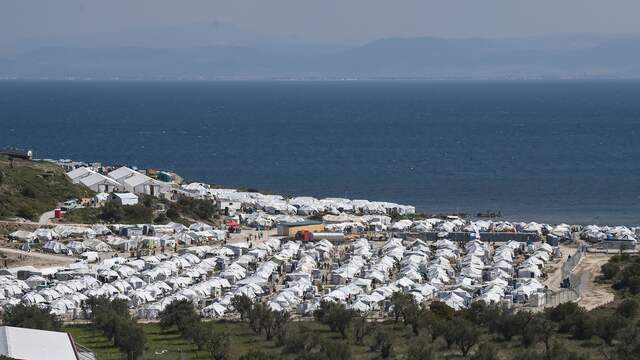 Een vluchtelingenkamp op het Griekse eiland Lesbos.