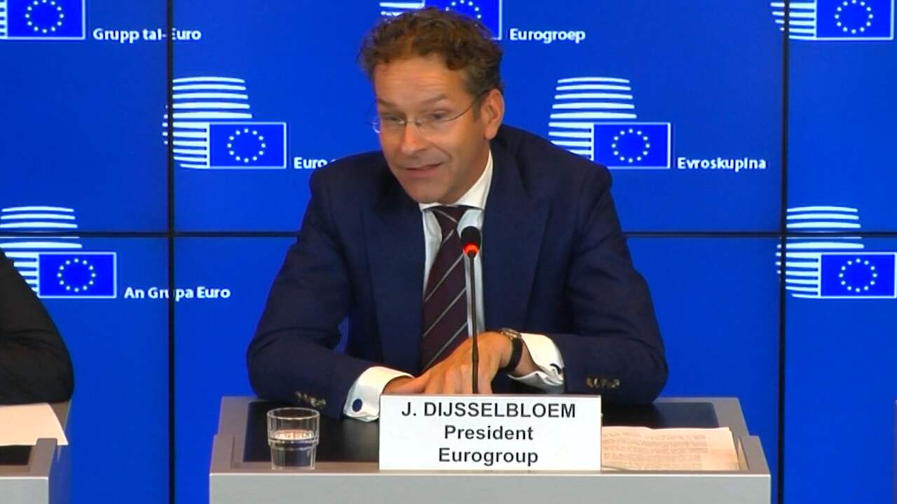 Beeld uit video: Jeroen Dijsselbloem blijft aan als voorzitter eurogroep 