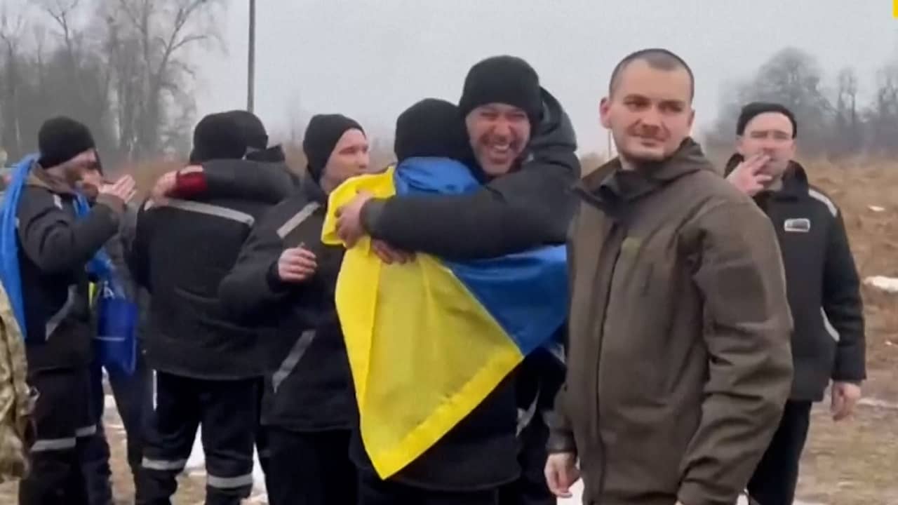 Image from video: Russia and Ukraine share images of prisoner exchange