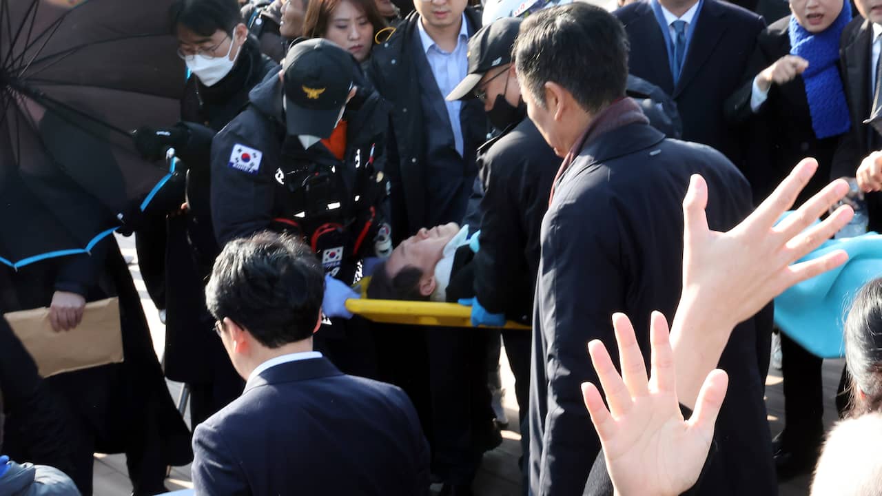 Pemimpin oposisi Korea Selatan ditikam di bagian leher saat melakukan kunjungan kerja  di luar