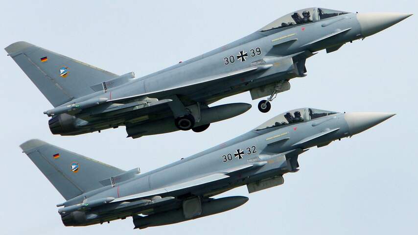 Twee Eurofighters van de Duitse luchtmacht