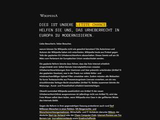 Wikipedia in aantal EU-landen op zwart in protest tegen copyrightwet