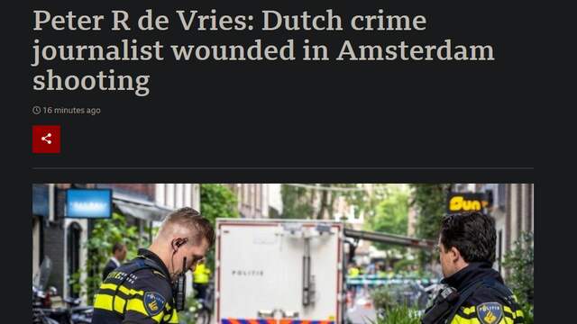 Berichtgeving over De Vries door de BBC.
