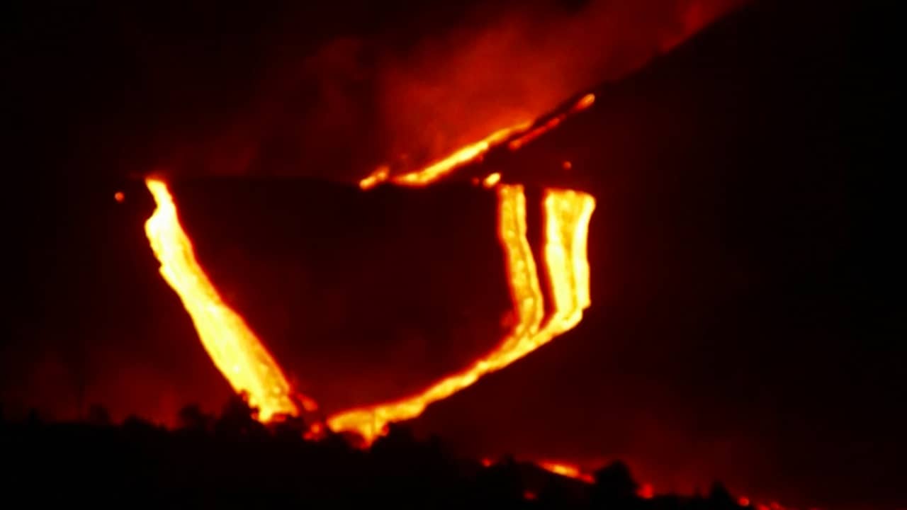 Beeld uit video: Beelden tonen nieuwe lavastromen op La Palma