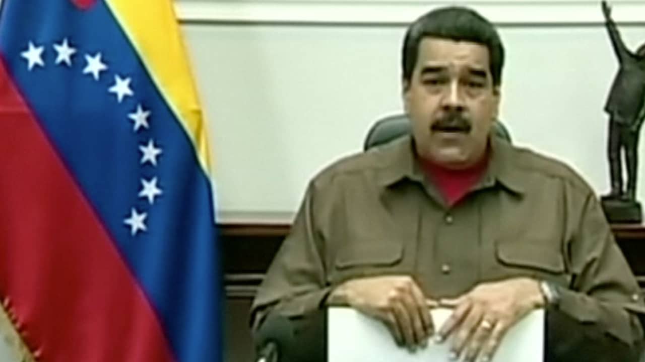 Beeld uit video:  Venezolaanse president Maduro sluit grenzen ABC-eilanden