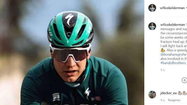 Wilco Kelderman laat op Instagram weten dat het naar omstandigheden goed met hem gaat.