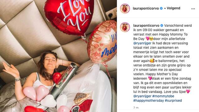 Aanstaande moeder Laura Ponticorvo werd verrast door haar man. (Foto: Instagram/Laura Ponticorvo)