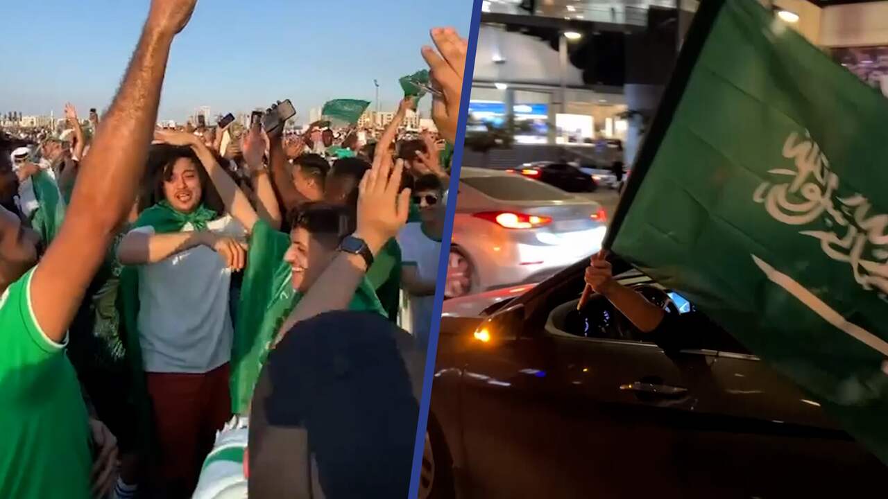 Beeld uit video: Saoedi-supporters dansen na WK-overwinning op Argentinië