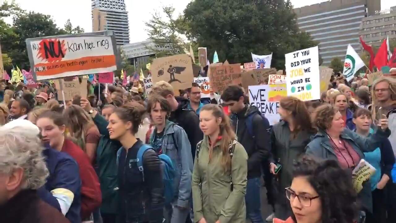 Beeld uit video: Compilatie: Ook Nederland doet mee aan wereldwijde klimaatstaking