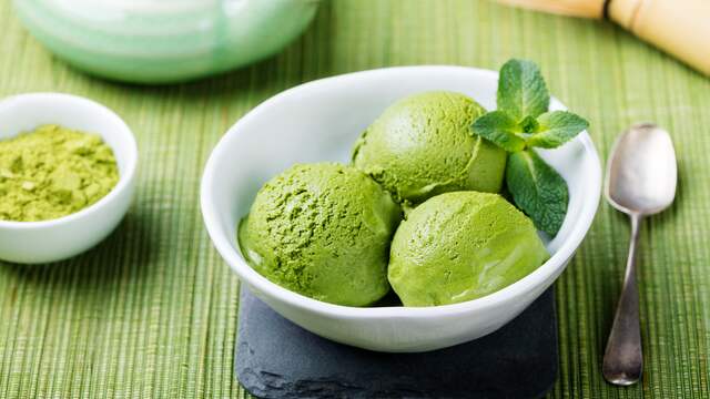 Matcha wordt ook verwerkt in ijs.