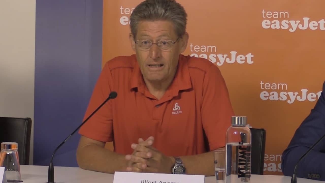 Beeld uit video: Team Easyjet-coach Anema: 'Ik ben zo trots als een aap'