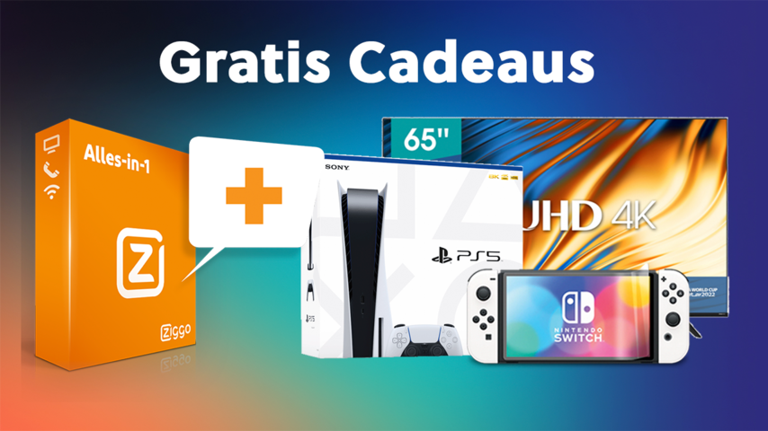 Ontvang een gratis cadeau tot 649 euro bij een nieuw Ziggo abonnement via MeerVoordeel