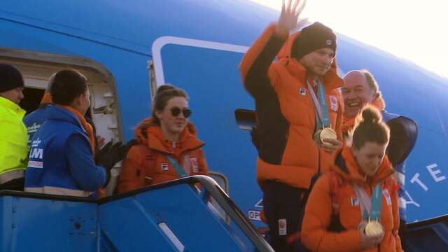 Olympische sporters landen op Schiphol