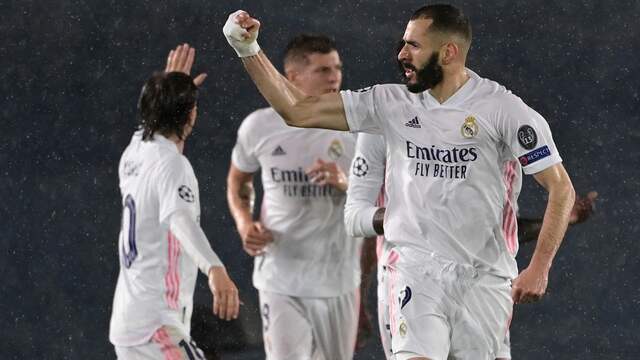 Karim Benzema steeg naar de gedeeld vierde positie op de topscorerslijst aller tijden in de Champions League.
