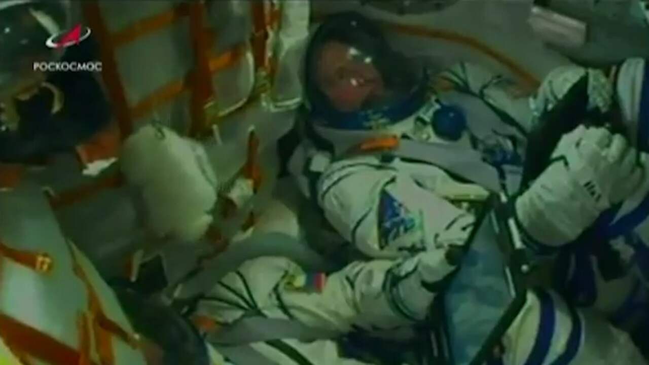 Het moment dat de lancering van de ISS-bemanning misgaat