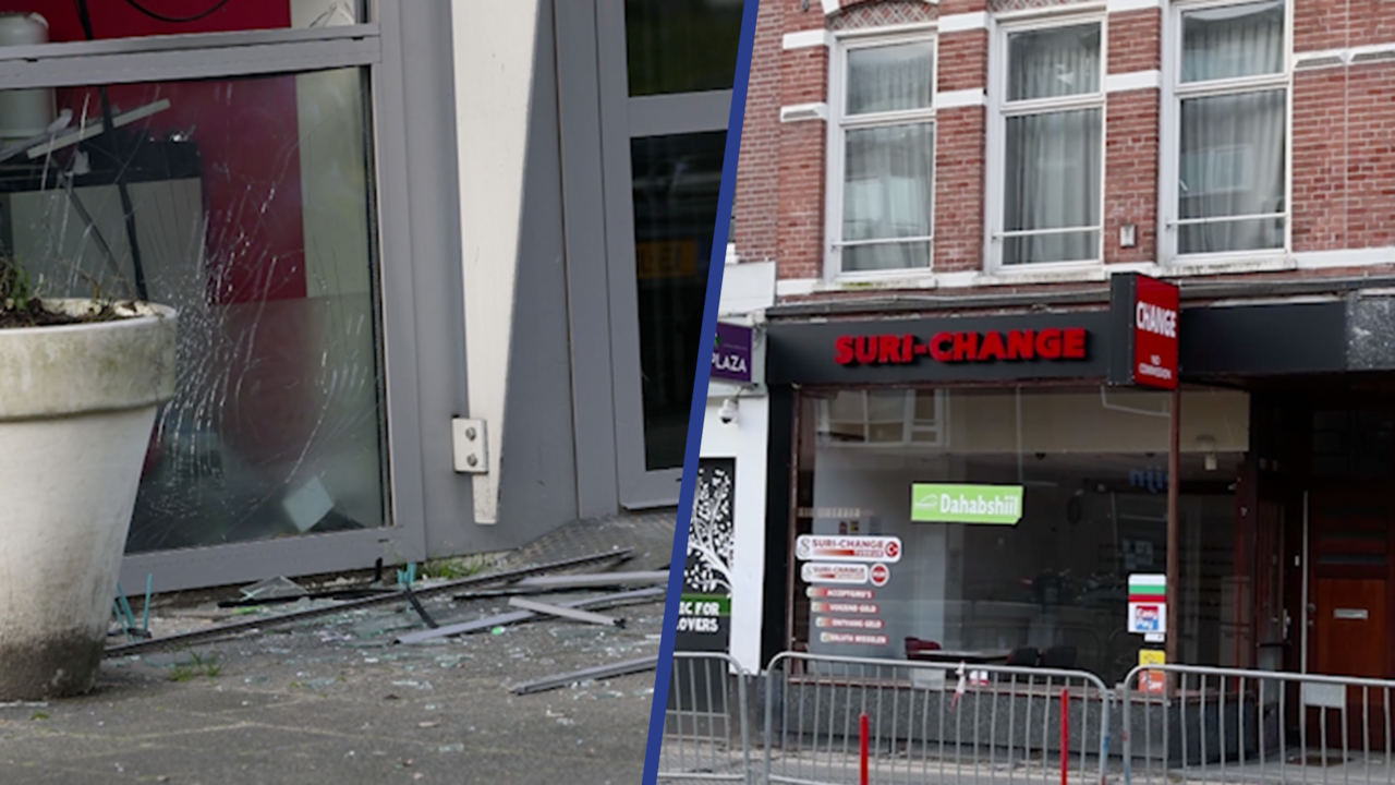 Image from video: A lot of damage at Amsterdam money exchange offices due to explosions