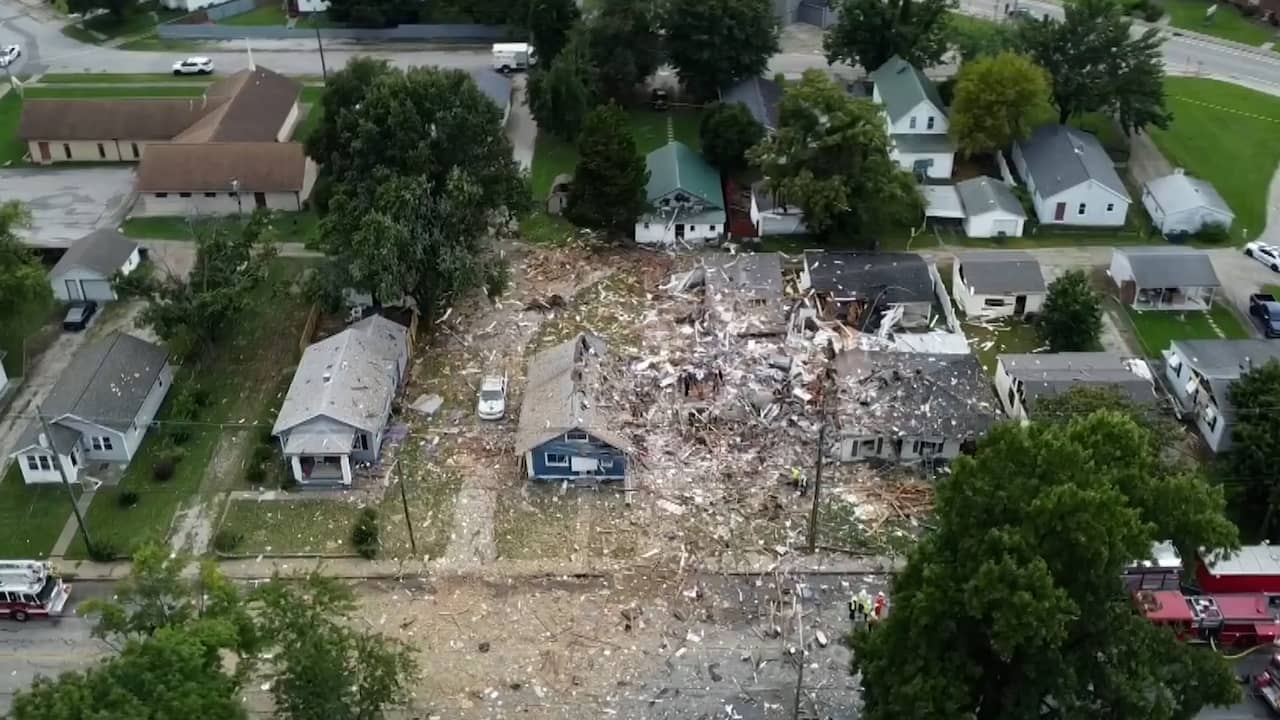 Beeld uit video: Luchtbeelden tonen ravage na ontploffing in VS