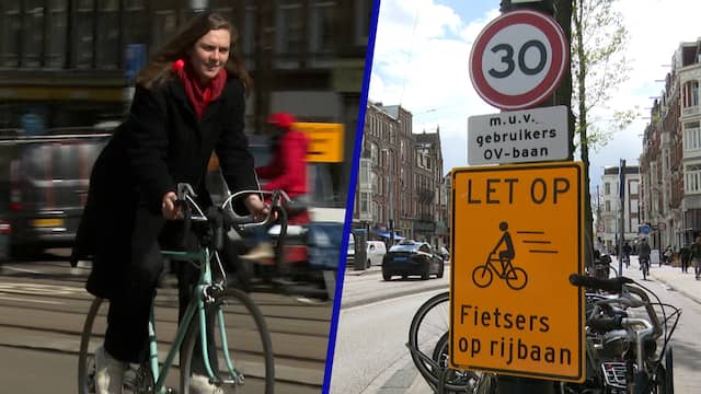 Snelle fietsers naar de rijbaan bij nieuwe proef in Amsterdam