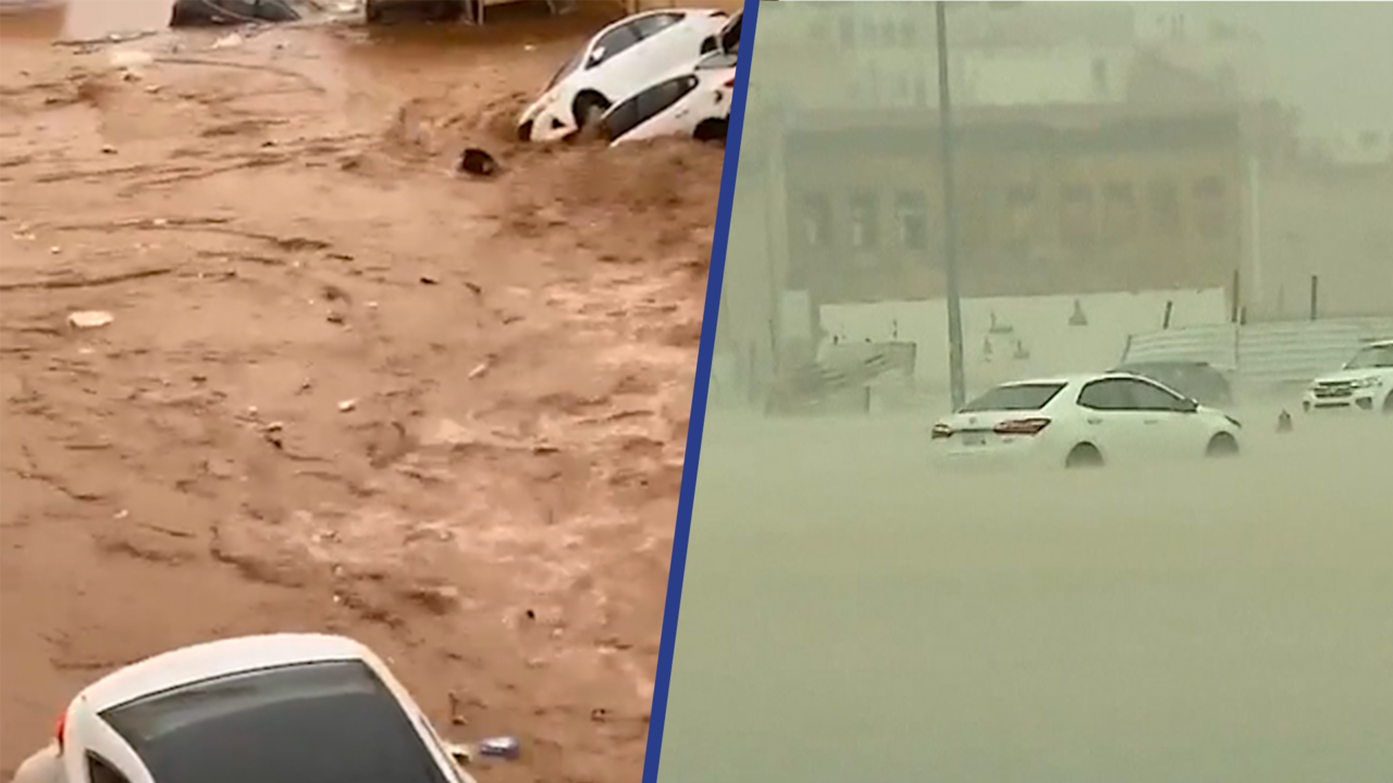 Beeld uit video: Overstromingen teisteren Saoedische stad Djedda