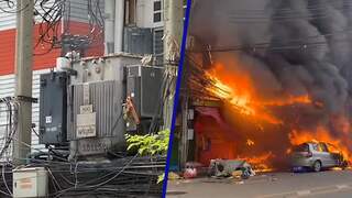 Thaise winkelpanden in brand door oververhitte apparatuur