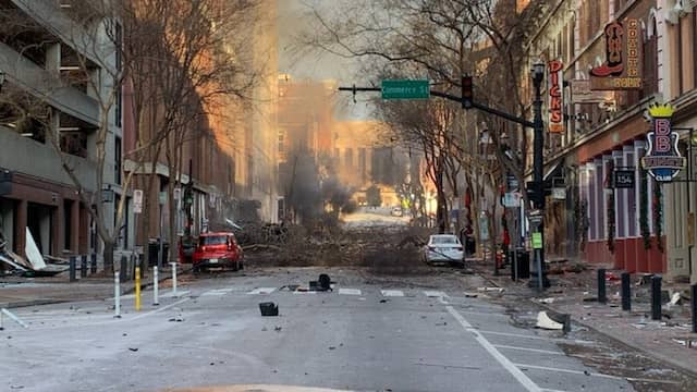 De explosie op kerstochtend in Nashville zorgde voor grote schade aan gebouwen