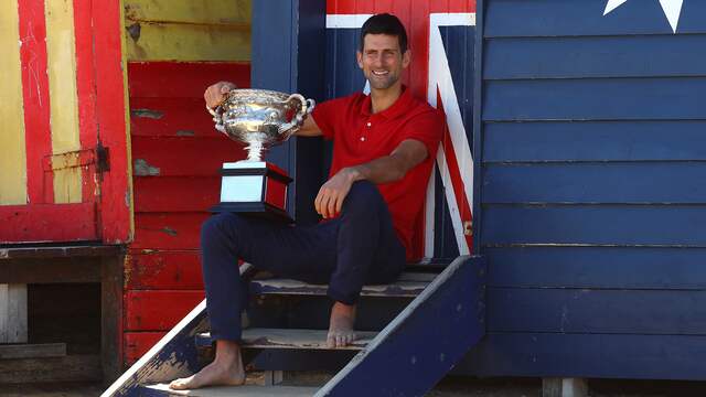 Novak Djokovic won de Australian Open vorig jaar voor de negende keer.