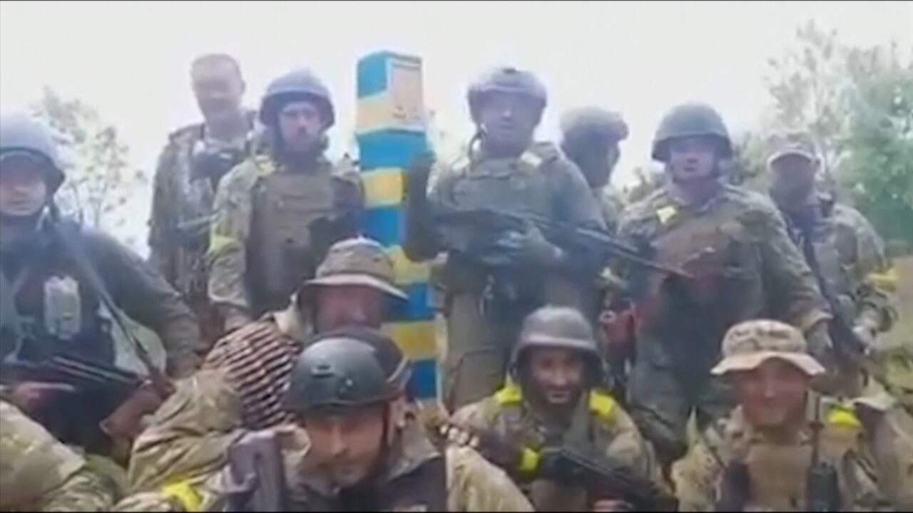 Beeld uit video: Oekraïense militairen bereiken de Russische grens